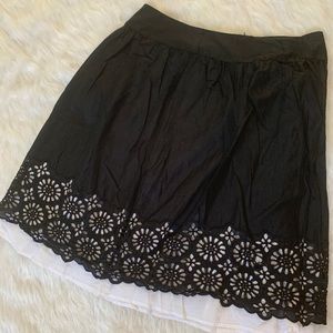 Black and white eyelet skirt